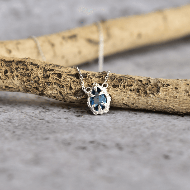 Blue Topaz Dainty Necklaces in Sterling Silver | Red Bear Jewellery